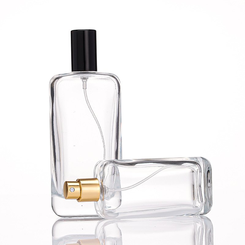 15ml 30ml 60ml clear frosted flat square empty glass bottle new design perfumes bottle with packaging