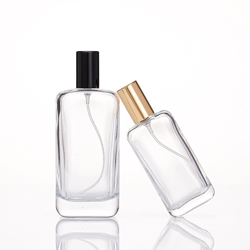 15ml 30ml 60ml clear frosted flat square empty glass bottle new design perfumes bottle with packaging