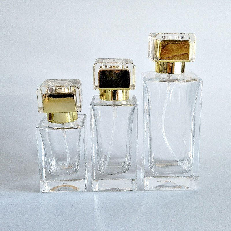 15ml 30ml 60ml clear frosted flat square empty glass bottle new design perfumes bottle with packaging