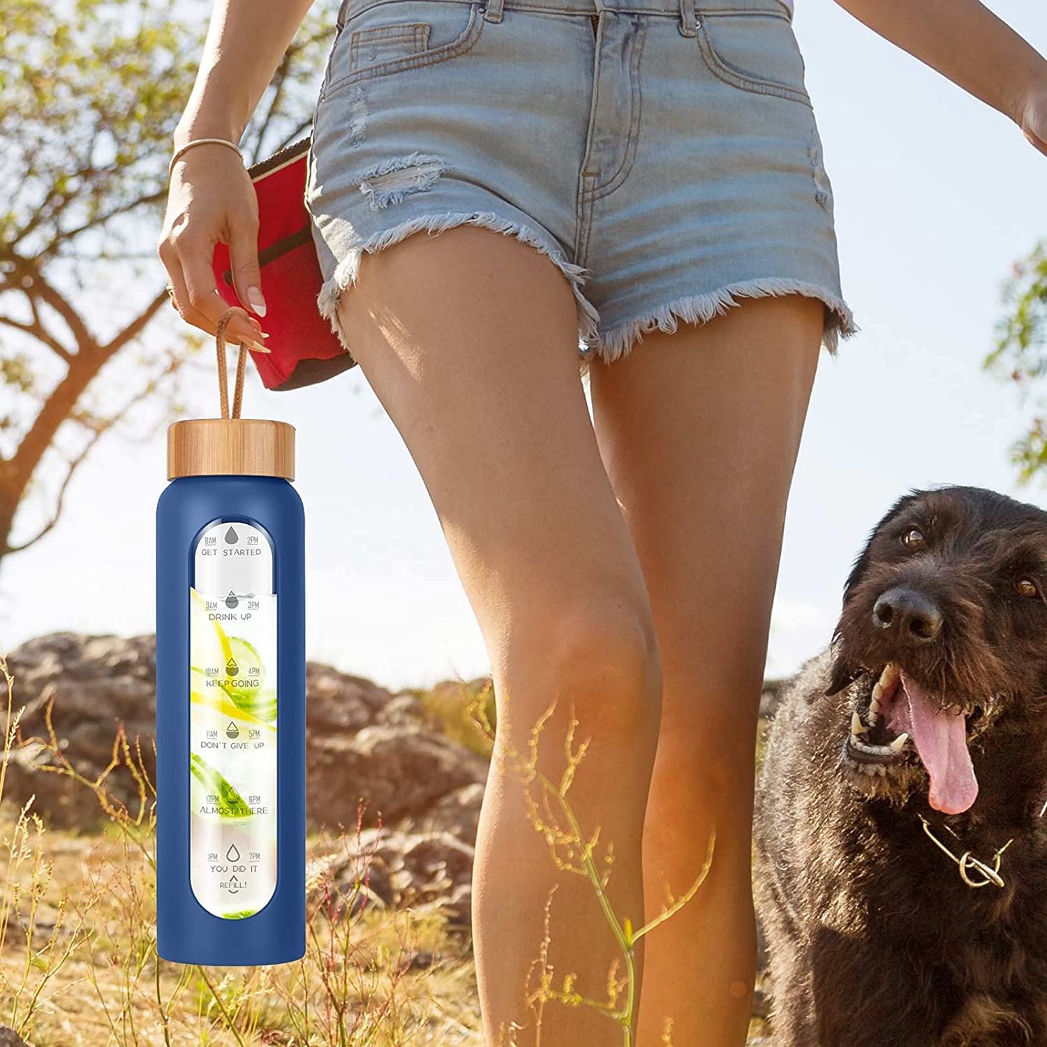 wholesale bulk drinking glass water bottle with silicone sleeve tumblers 1000ml