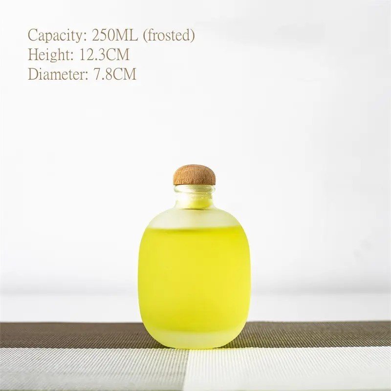 New Design 250ml Mni Frosted/Clear Beverage Friute Juice wine bottle with polymer stopper and cork