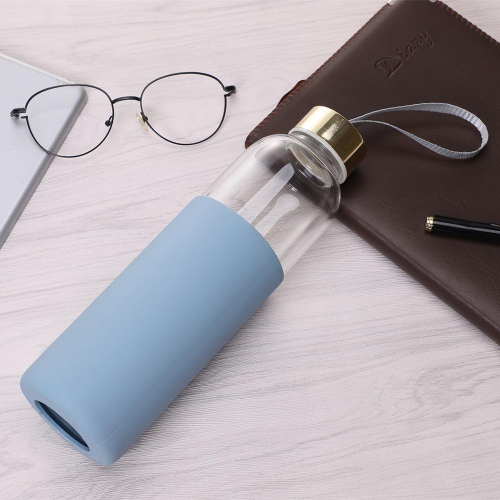 550ml glass bottle and logo custom sports glass water bottle