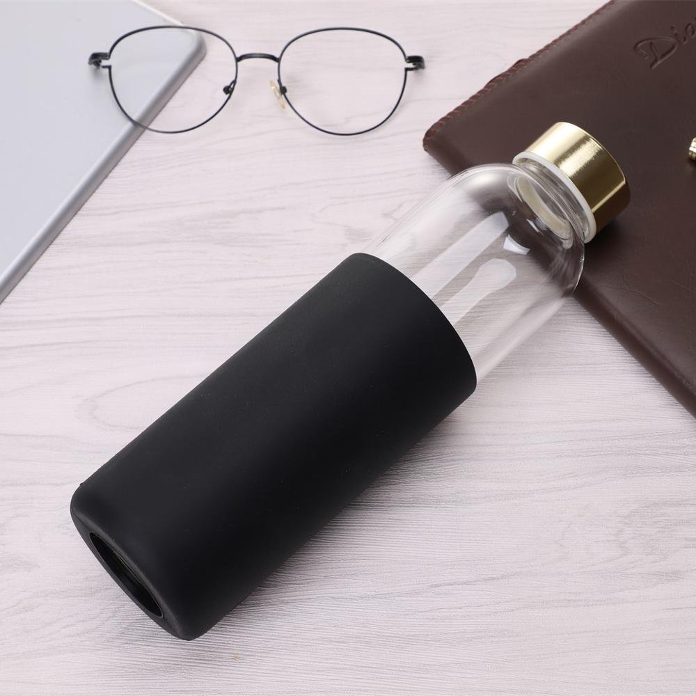 550ml glass bottle and logo custom sports glass water bottle
