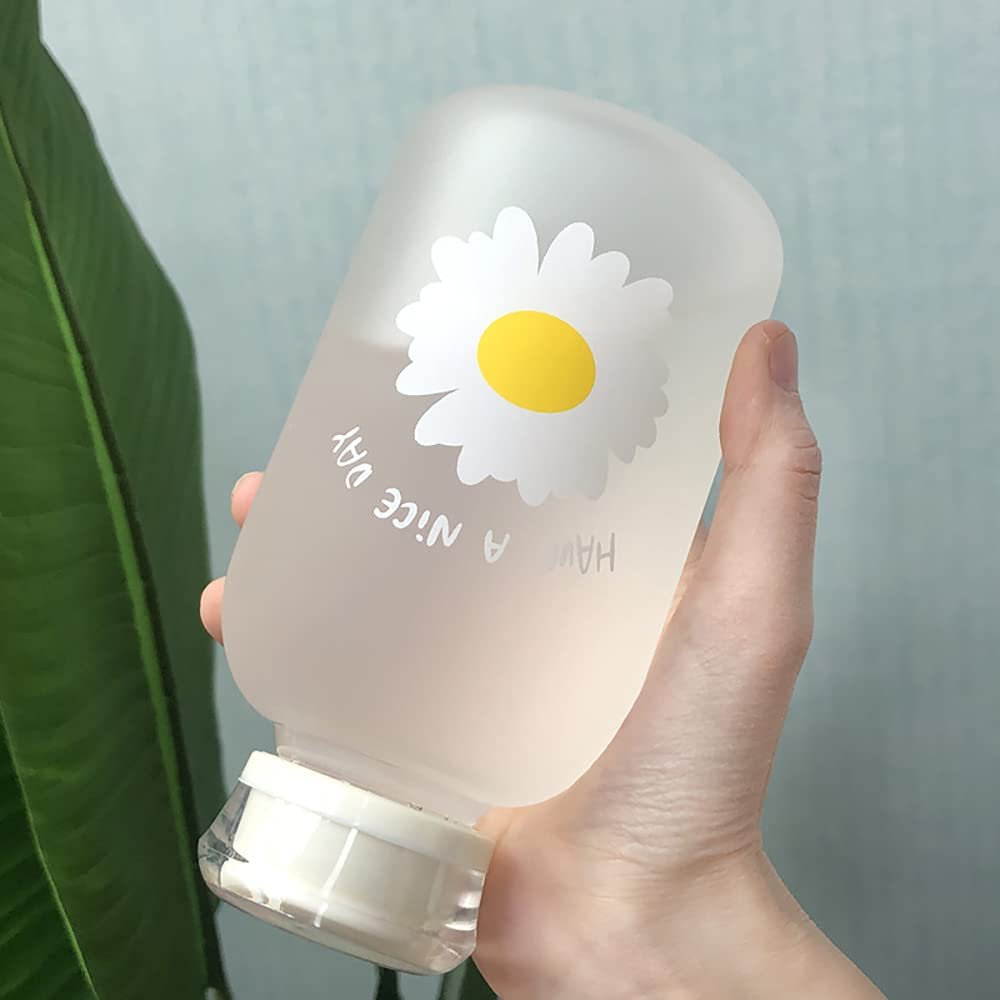 INS Creative Design 480ml Matte Wide Mouth Easy-To-Clean Borosilicate Hydrochloric Acid Glass Outdoor Sports Glass Water Bottle