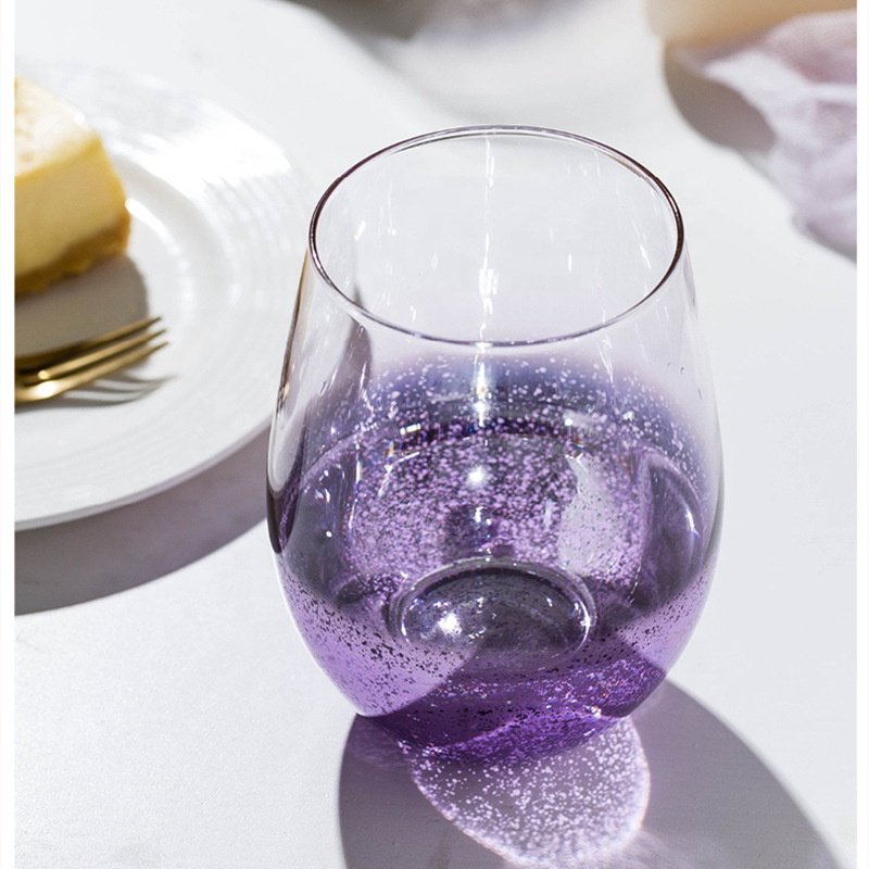 New Modern Tea Glass Cup Cute Big Belly Water Cup Customized Beautiful Color Starry Sky Glass Cup for Home gift