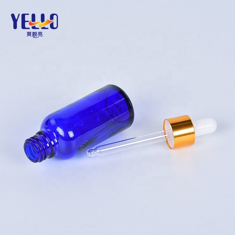 15Ml 20Ml 30ML 50Ml 100Ml 1oz Round Clear Amber Green Hair Essential Oil Serum Cosmetic Glass Bottle With Gold Dropper