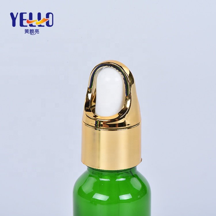 15Ml 20Ml 30ML 50Ml 100Ml 1oz Round Clear Amber Green Hair Essential Oil Serum Cosmetic Glass Bottle With Gold Dropper