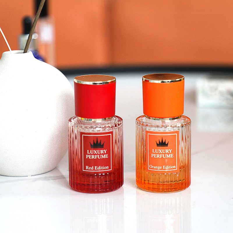 High quality 30ml 50 ml 100ml luxury Cylinder perfume glass bottle with round perfume cap