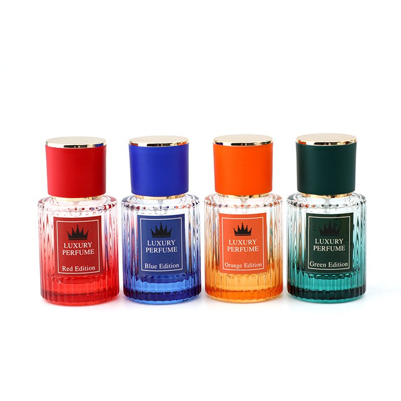 High quality 30ml 50 ml 100ml luxury Cylinder perfume glass bottle with round perfume cap
