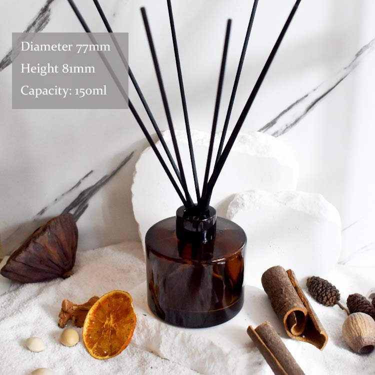 Luxury Empty Scent Glass Bottle No Fire Fragrance diffuser water bottle set amber 150ml diffuser bottles with caps and box reed
