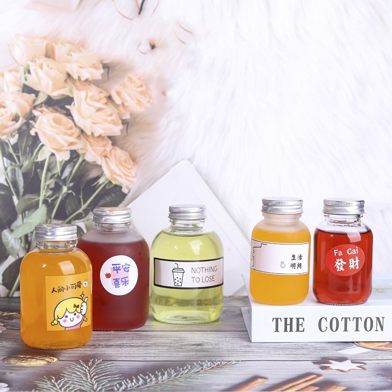 New products 150ML 250ML 350ML 500ml drink glass bottle juice beverage bottle with aluminum lid