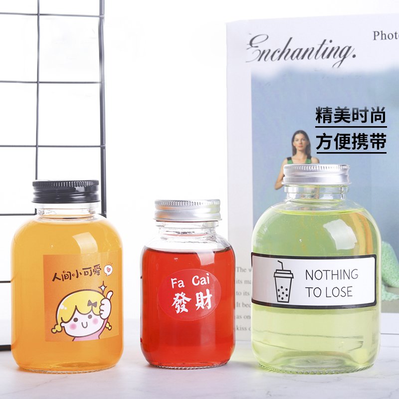 New products 150ML 250ML 350ML 500ml drink glass bottle juice beverage bottle with aluminum lid