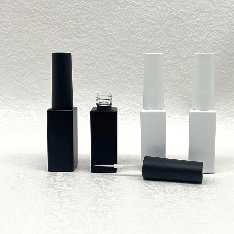 Factory Custom 8ml Nail Art UV gel nail polish Container Square Glass bottle 5ml empty nail polish bottle with linner brush