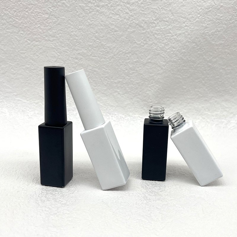 Factory Custom 8ml Nail Art UV gel nail polish Container Square Glass bottle 5ml empty nail polish bottle with linner brush