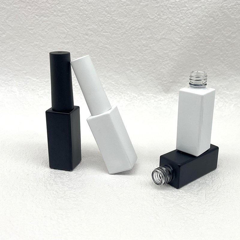 Factory Custom 8ml Nail Art UV gel nail polish Container Square Glass bottle 5ml empty nail polish bottle with linner brush