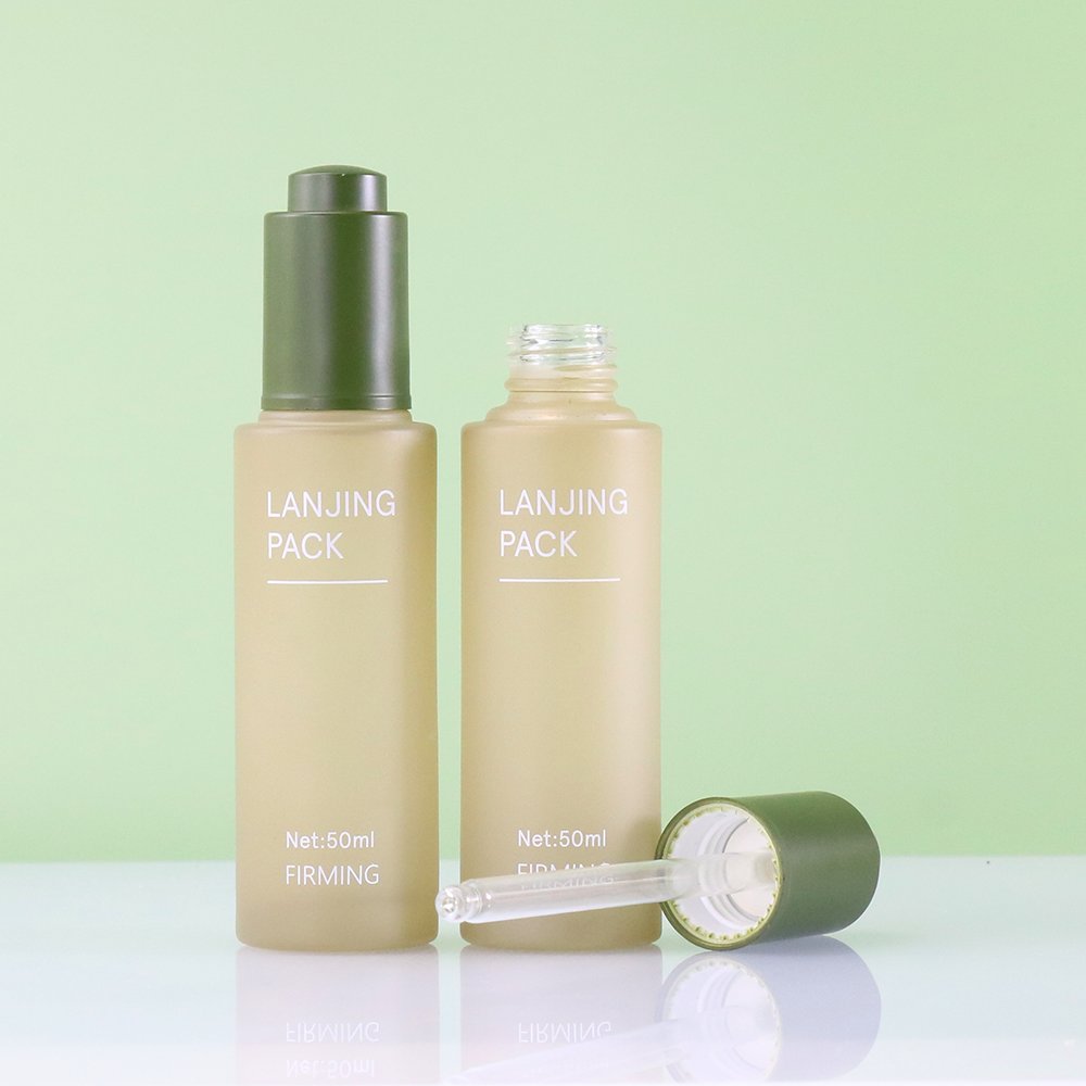 Luxury Skincare Packaging Empty Round 30ml 50ml 100ml Cream Cosmetic Glass Jar Toner Lotion Pump body oil Dropper Glass Bottle
