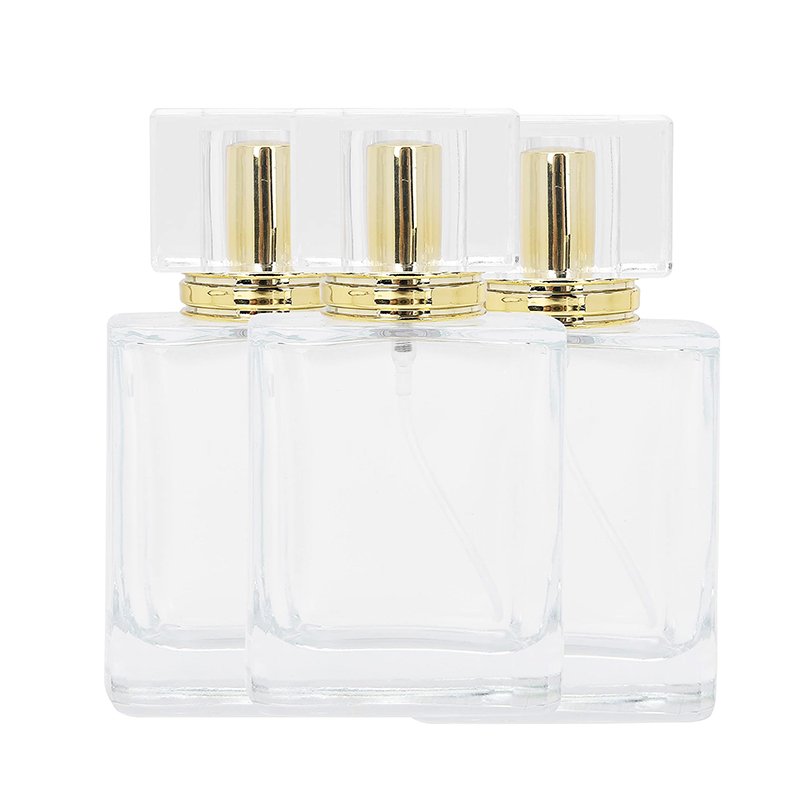 Luxury Square Atomizer Spray Recyclable Empty Perfume Glass Bottle 30ml 50ml 100ml Glass Perfume