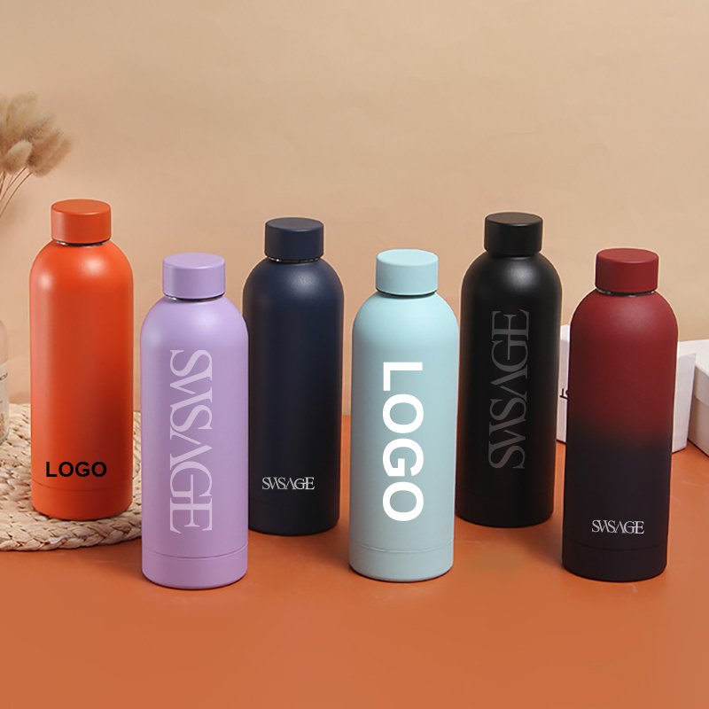 Eco-Friendly Kids 6 Color Custom Logo Straight Thermal Metal Water Bottle Stainless Steel Tumbler Insulated Bulk With Screw Lid