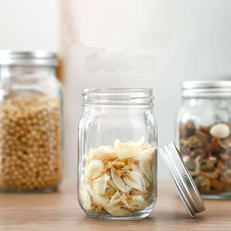 150ml 250ml 380ml 480ml 750ml Wide Mouth Kitchen Sealed Glass Food Container Glass Mini Jam Jar Glass Mason Jars With Lid