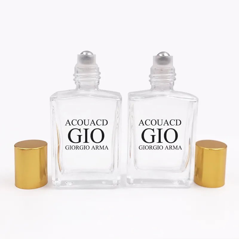 Empty 5ml 15ml 30ml 10 ml Oil Roller Bottle Clear Frosted Amber Rectangle square roller bottle