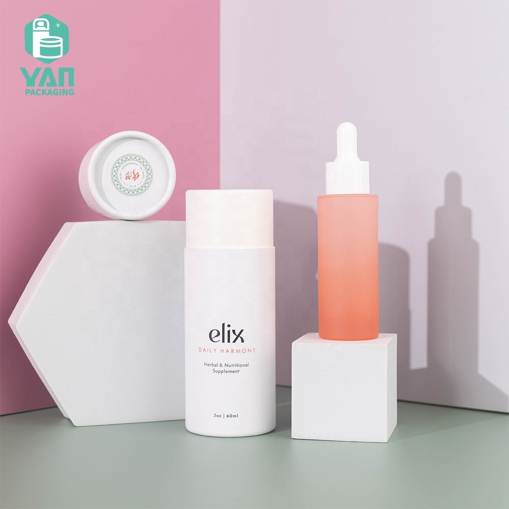 YAN Packaging unique OEM 30ml empty glass bottle oil dropper for hair oil with custom box and logo