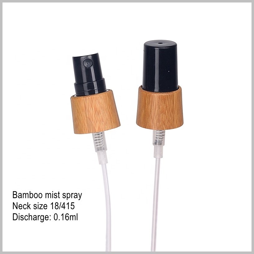 frosted amber glass bottle 30 ml 50 ml 100 ml matte brown glass cosmetic bottle with 18/415 bamboo spray fine mist spray
