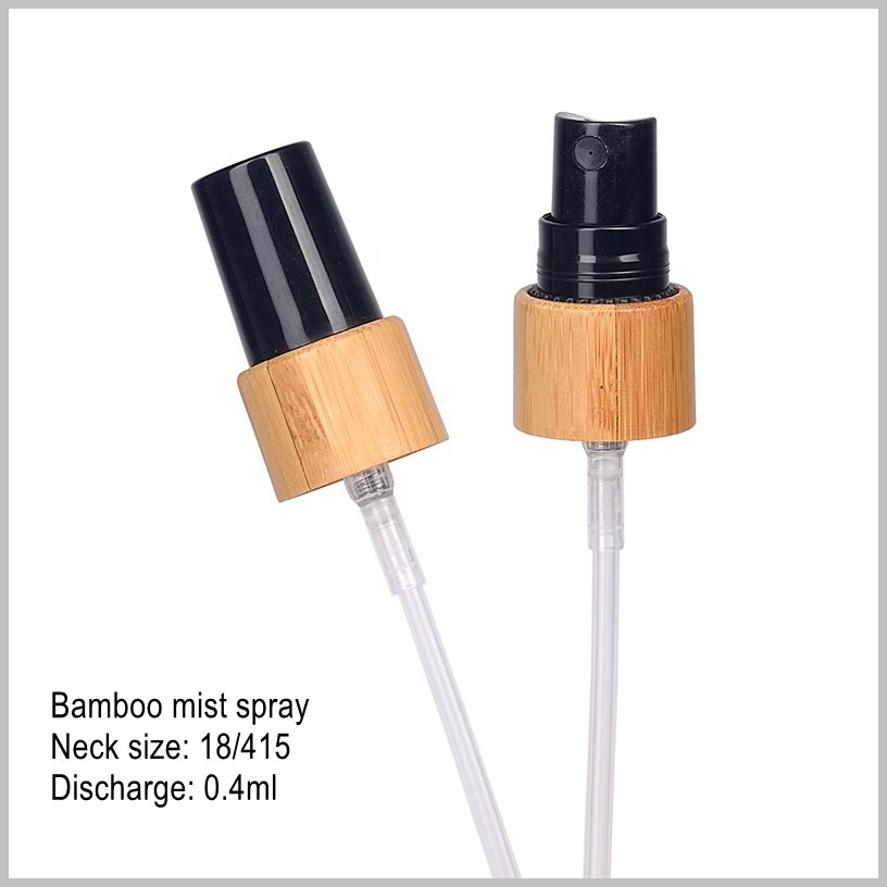 frosted amber glass bottle 30 ml 50 ml 100 ml matte brown glass cosmetic bottle with 18/415 bamboo spray fine mist spray