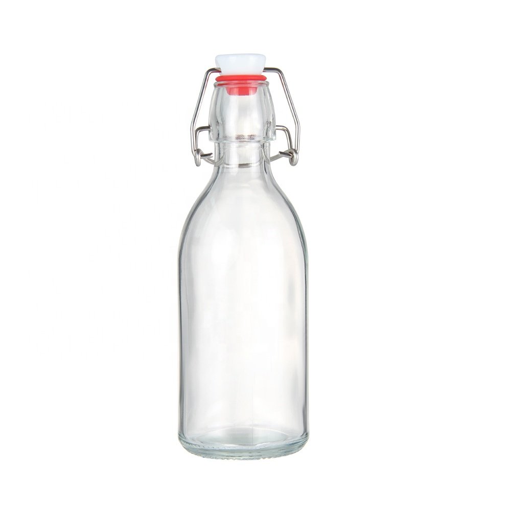 350ml 500ml 1L Clear Swing Top Glass Beer Beverage Bottle for Juice Kombucha Wholesale Free Sample