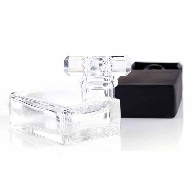 High-end square glass bottle perfume bayonet separate mist bottle