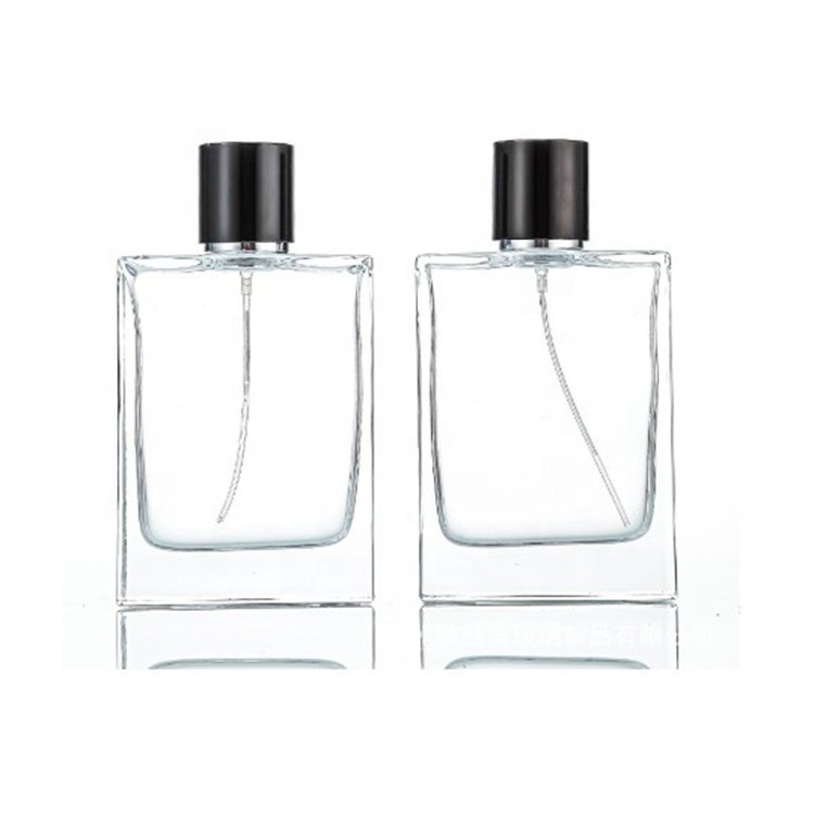 Customized 100ml glass perfume bottle luxury clear spray glass bottle