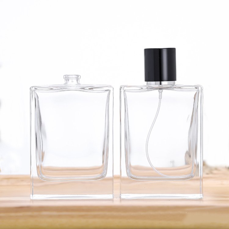 Customized 100ml glass perfume bottle luxury clear spray glass bottle
