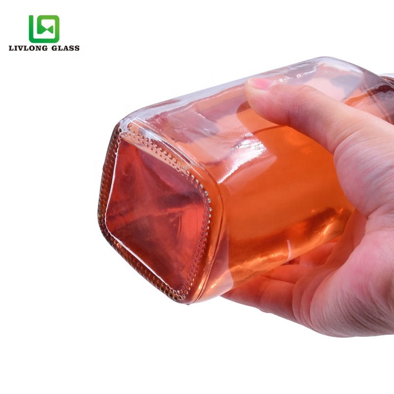 250ml 300ml 350ml 500ml 6oz 8oz 10oz 12oz 16oz french square glass bottle beverage cold press Juice Bottles With aluminum cap