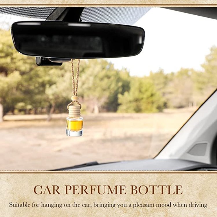 Promotion perfume in car essential oil hanging air freshener glass bottle