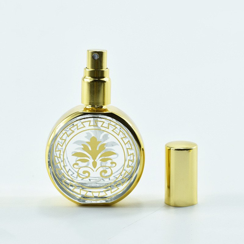 20ml Gold Electroplating Carved Process Liquid Dispenser Bottle New Middle East Perfume Spray Bottle Factory Glass Bottles