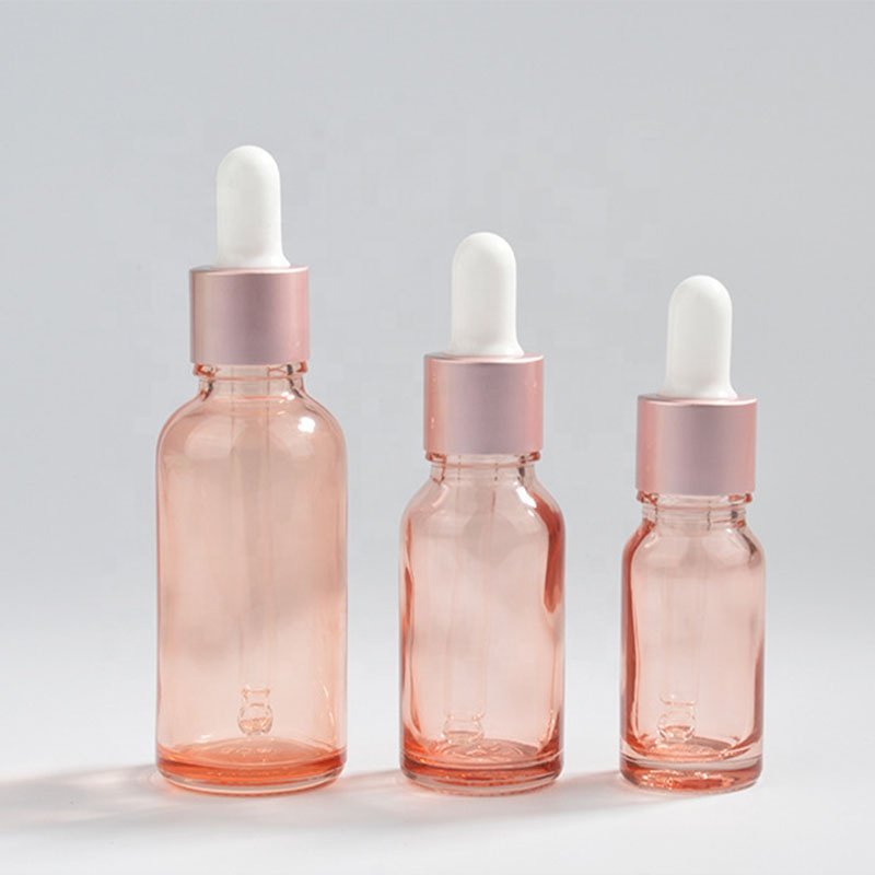 essential oil bottle 5ml 10ml 15ml 20ml 30ml 50ml 100ml perfume bottle pink glass bottle with dropper