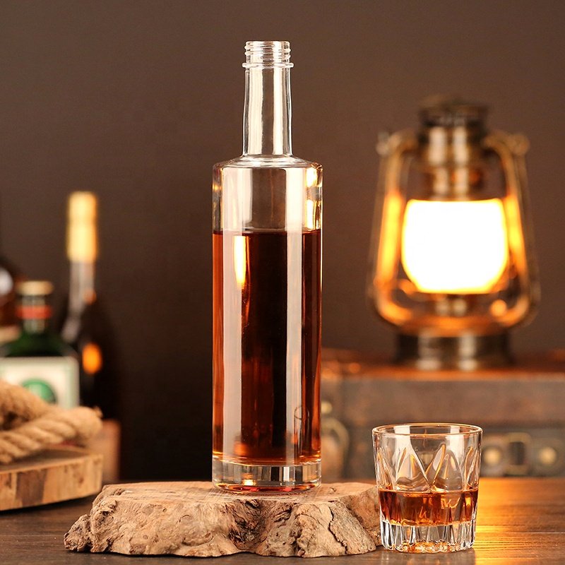 500 Ml 700 Ml Coating Spirits Wine Crystal Glass Bottles For Vodka Whisky Bottles Tequila Bottle With Caps