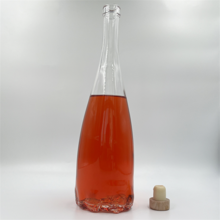 Decanter rose shape brandy vodka whiskey gin beverage liquor vodka glass bottle 750ml with cap