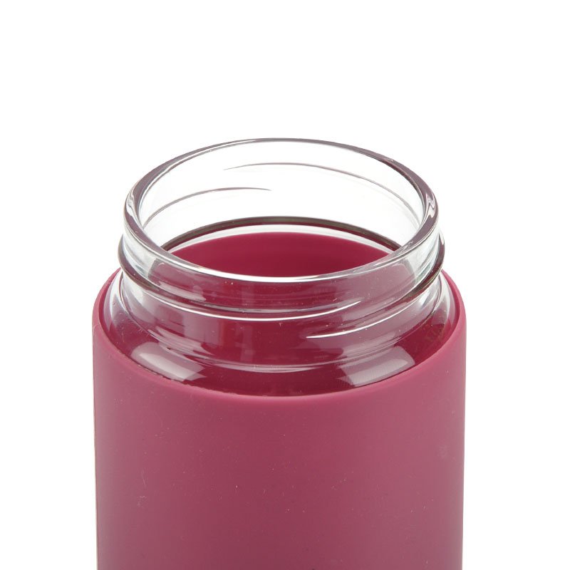 Fashion Design Single Wall Unbreakable Borosilicate Glass portable Glass Bottle with bamboo lid