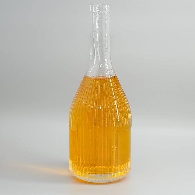 Factory wholesale custom printed logo label gin glass bottles vertical stripes long neck design high quality hot spirits bottles
