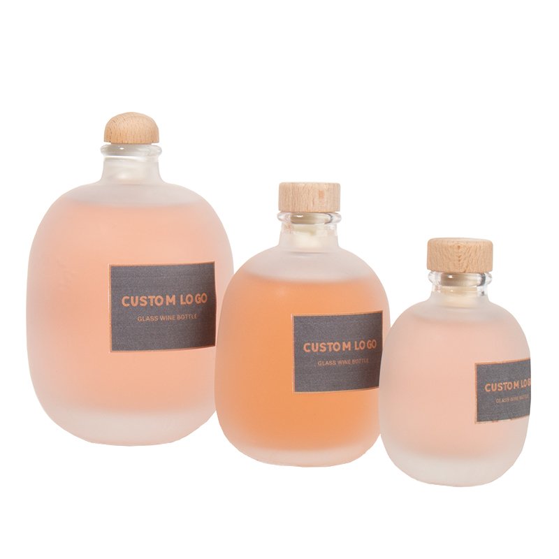 200ml 375ml 500ml 750ml 1000ml transparent round empty glass liquor wine Whisky Vodka tequila glass bottle