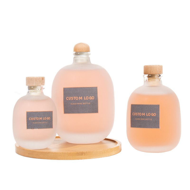 200ml 375ml 500ml 750ml 1000ml transparent round empty glass liquor wine Whisky Vodka tequila glass bottle