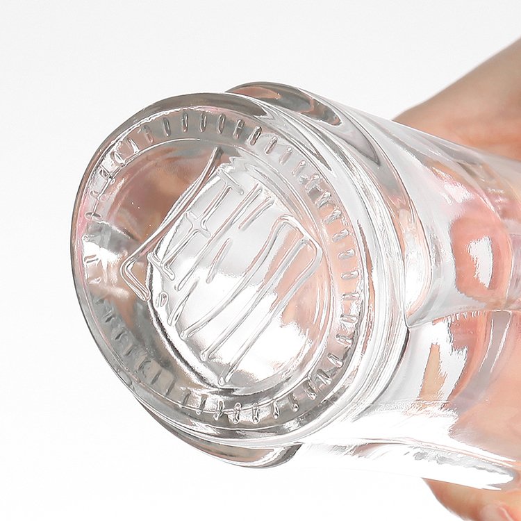 200ml 375ml 500ml 700ml 750ml custom empty clear whiskey vodka liquor glass bottle with T-Top