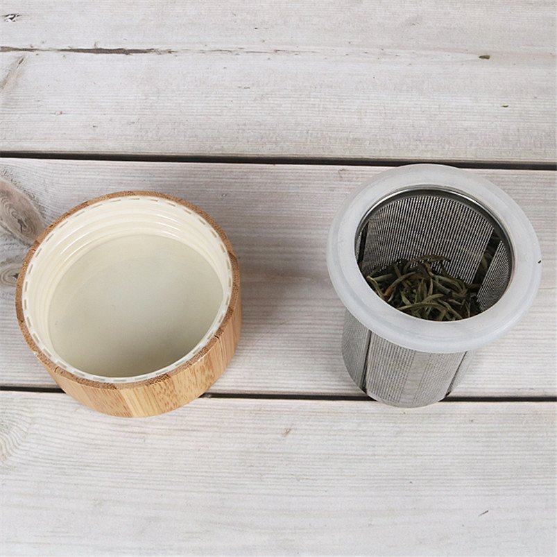 Unbreakable Double Wall Thick Bottom Glass Crystal Water Bottle with Tea Strainer Durable and Stylish