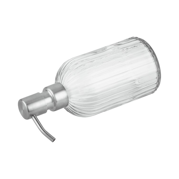 Longan Bathroom Soap Dispenser With Clear Glass Bottle Rust Proof Stainless Steel Pump Refillable Liquid Hand Soap Dispenser