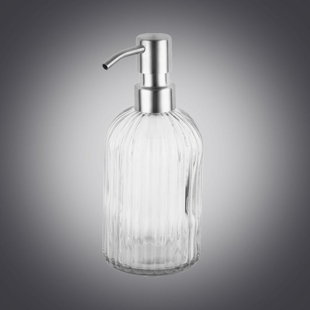 Longan Bathroom Soap Dispenser With Clear Glass Bottle Rust Proof Stainless Steel Pump Refillable Liquid Hand Soap Dispenser