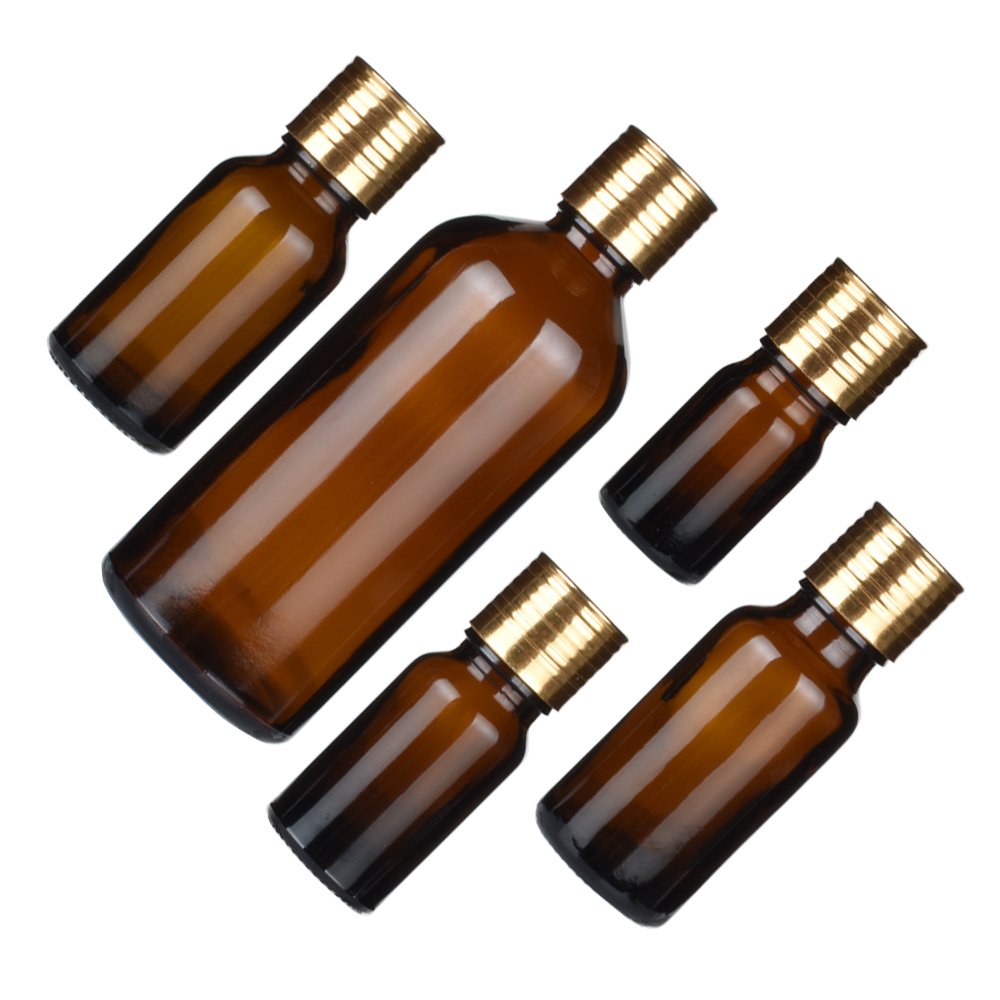 5ml 10ml 15ml 20ml 30ml 50ml 100ml amber glass essential oil bottle with orifice reducers
