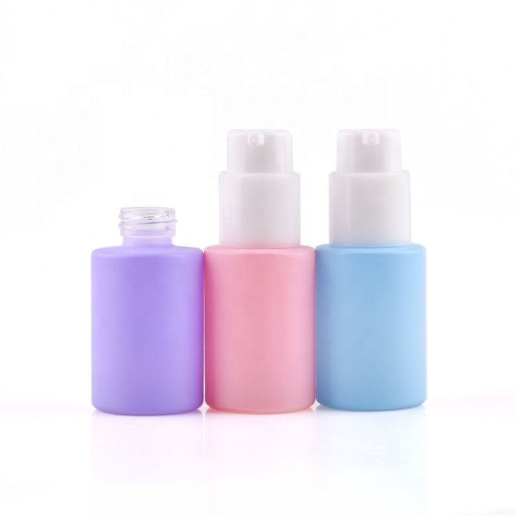 Cosmetics packaging containers 30ml 50ml 100ml frosted cosmetic glass serum lotion pump glass oil dropper bottle