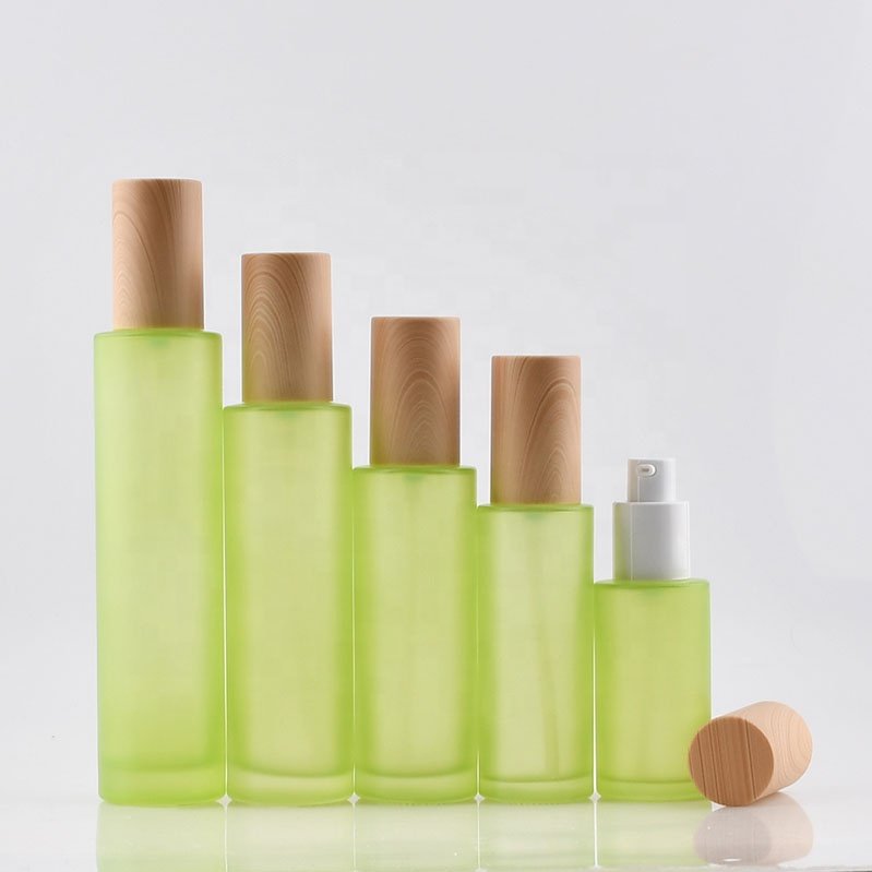 Cosmetics packaging containers 30ml 50ml 100ml frosted cosmetic glass serum lotion pump glass oil dropper bottle