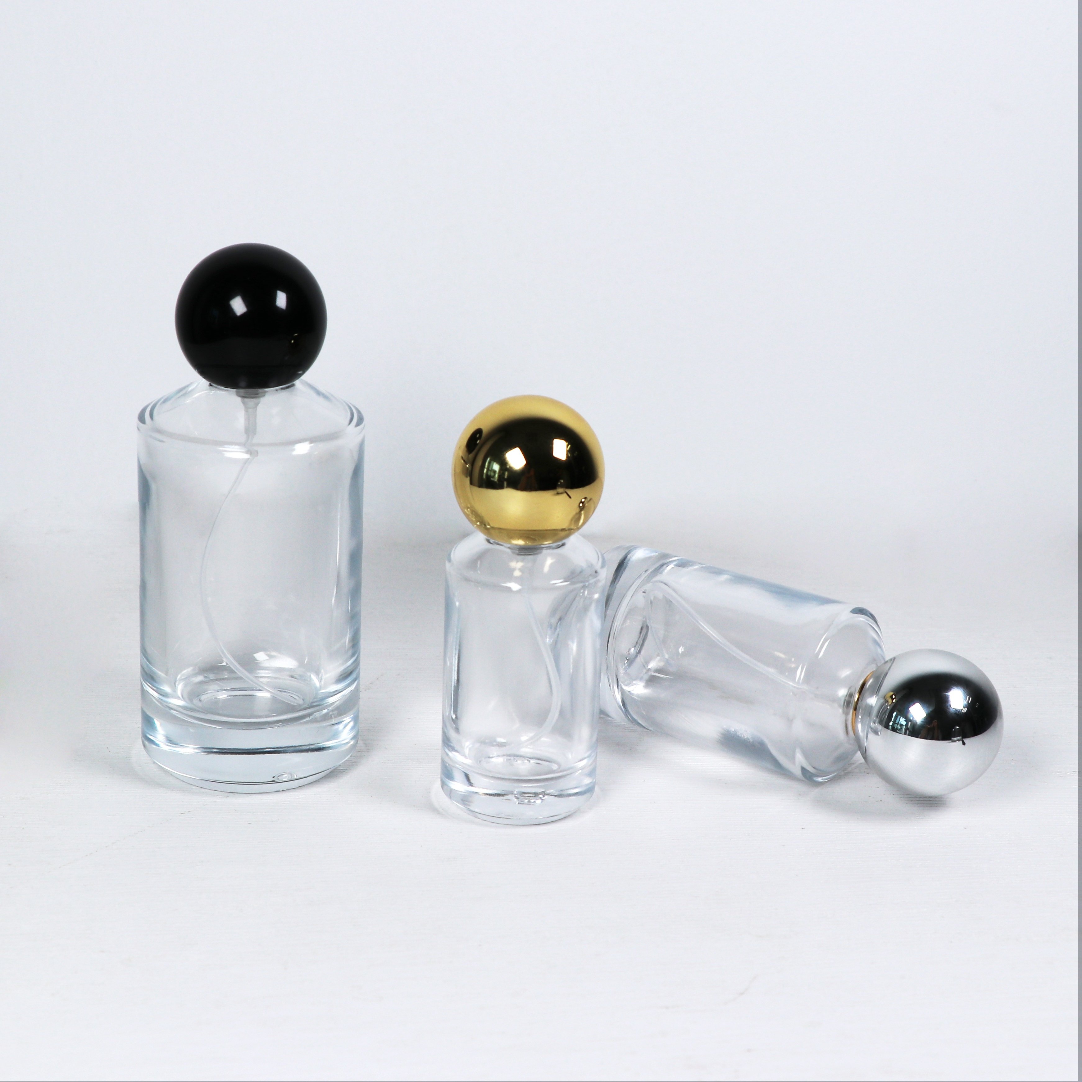 cylinder 100ml clear spray glass perfume bottle 30ml 50ml transparent clear gold 100ml perfume bottle