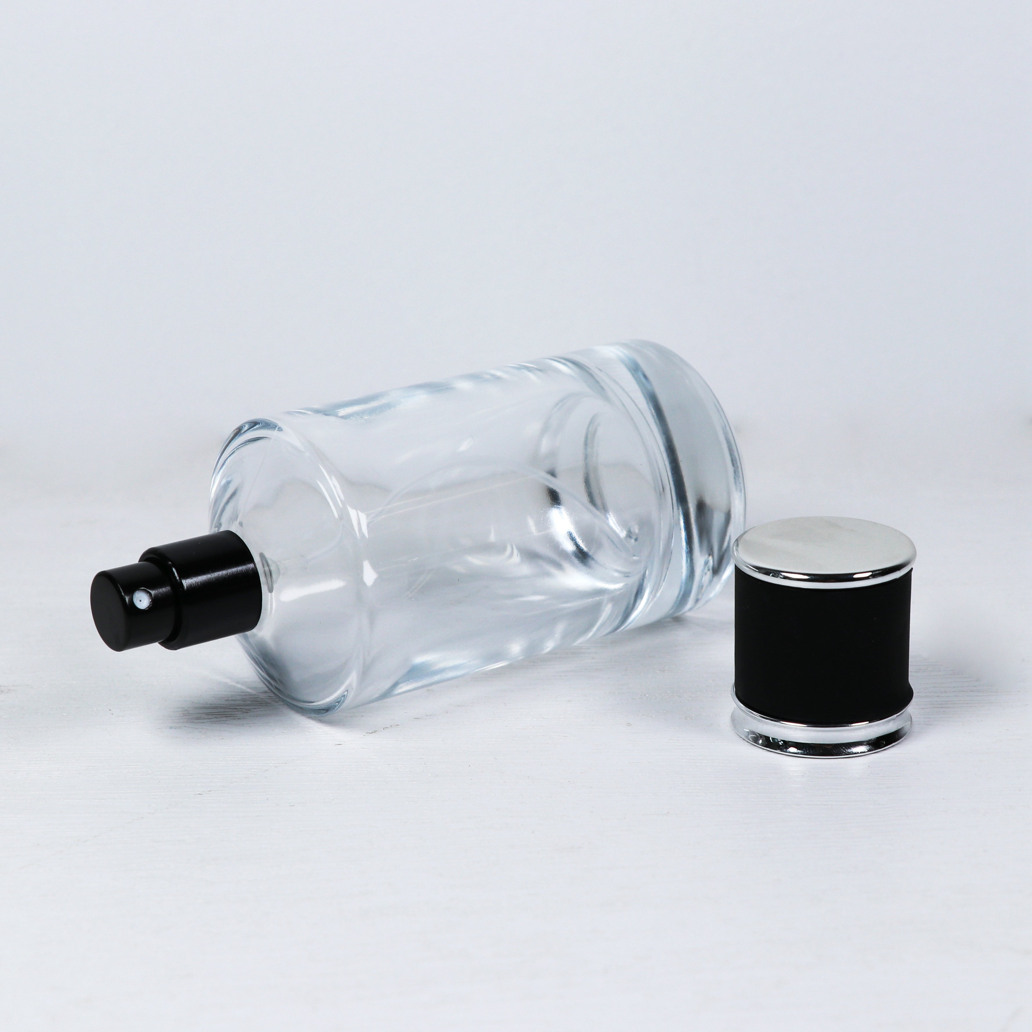 cylinder 100ml clear spray glass perfume bottle 30ml 50ml transparent clear gold 100ml perfume bottle